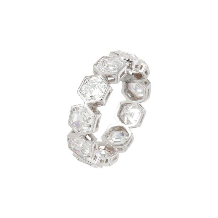 Anel Hexagonal 11 Pedras