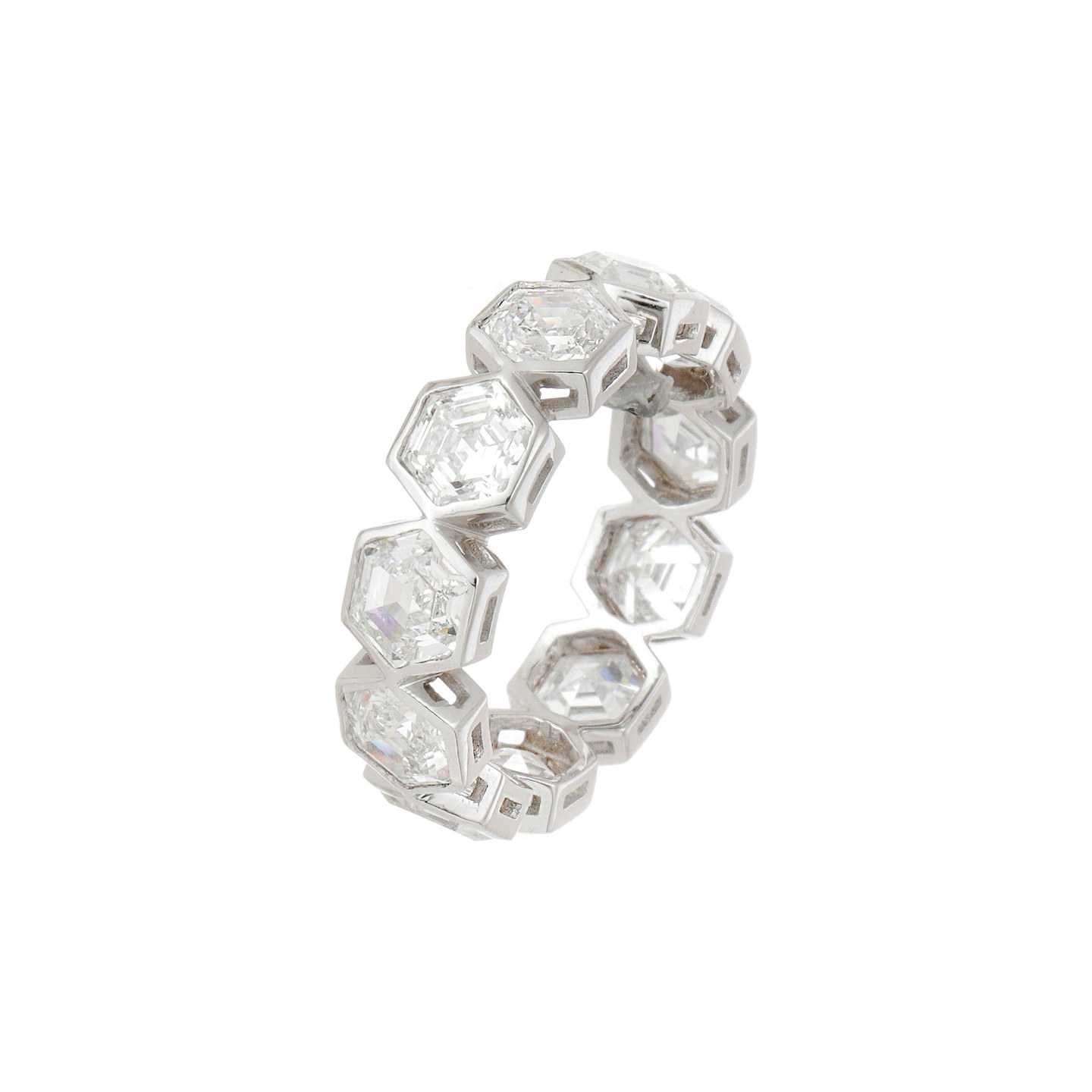 Anel Hexagonal 11 Pedras